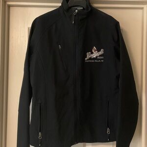 Ladies Leinenkugel / Port Authority Black Soft-Shell Jacket (size Medium)